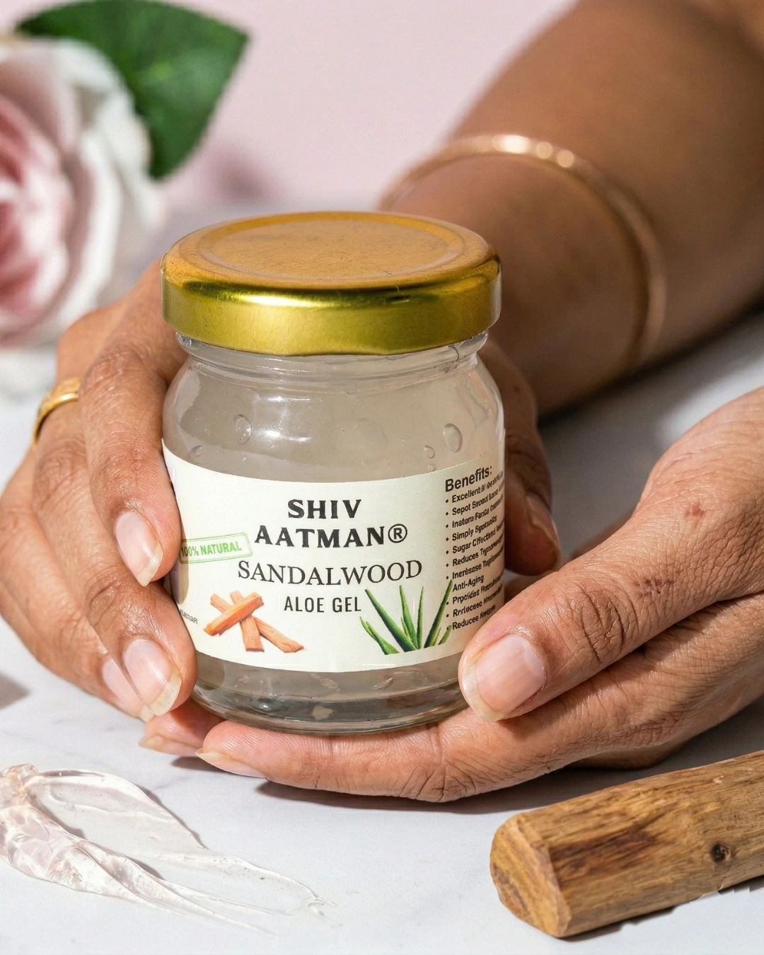 2 Shiv Aatman Pure & Original White Sandalwood Aloevera Face Gel - Image 1